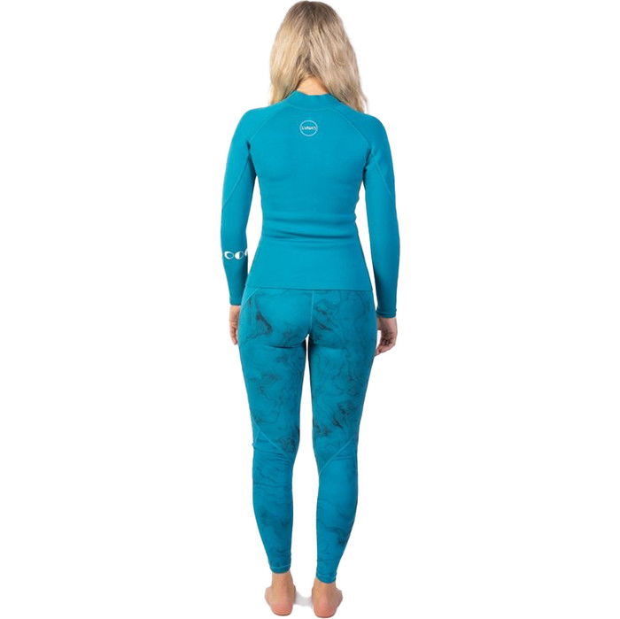 2024 Gul Luna7 Para Mujer Front Zip Chaqueta De Neopreno Sup La6301-c1 - Marbel / Teal